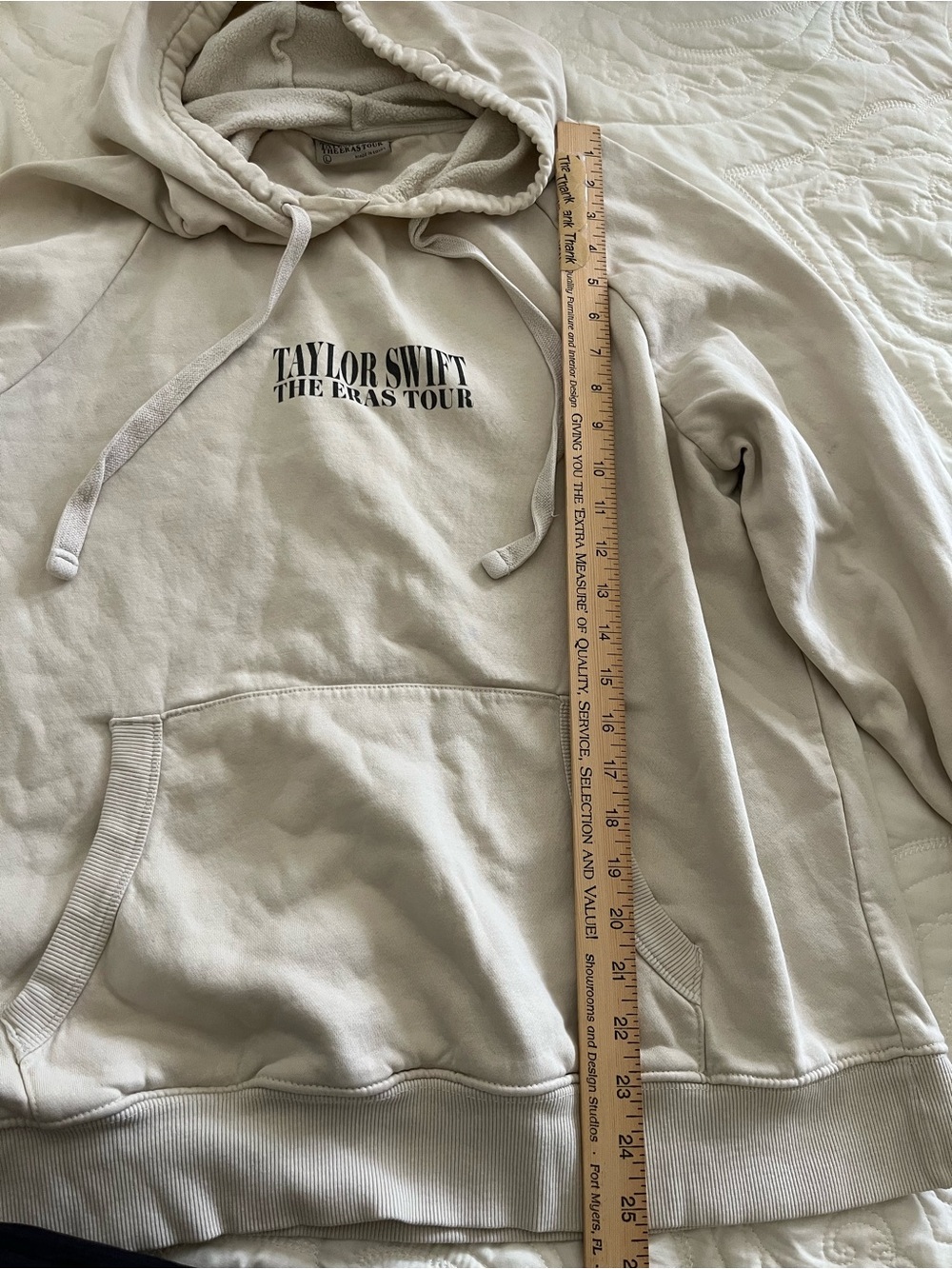 Taylor Swift Cream Pullover Hoodie with Black Logo Large - Picture 5 of 8